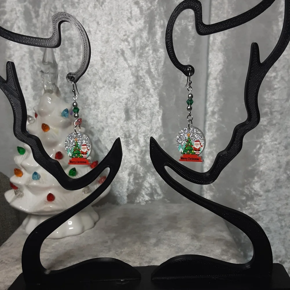 Handmade Snowglobe Christmas Earrings 2.5
